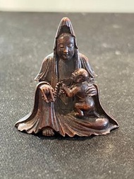 舊竹鵰觀音送子（雕刻精緻）