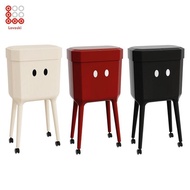 [Shiwaki3] Kitchen Trash Can Wastebasket Tall Versatile High Foot with Wheels Dustbin Trash