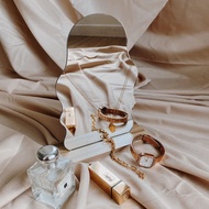 INS Irregular Mirror Dressing Table Makeup Cosmetic Wooden Mirror