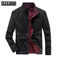 jeep spirit 1941 estd Plus Size Jacket Mens Spring and Autumn Fashion Stand Neck 100% High Quality C