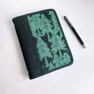 森林刺繡 A5 記事本 布書衣 活頁手帳 萬用資料夾 客制化