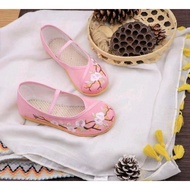 Hanfu children woman embroidery shoes ancient style cloth shoes