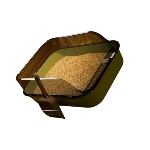 Cats Litter Box High Side Prevent Splashing Thickened Construction Easy to Clean Pet Bathroom