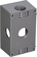 Hubbell-Bell 5332-0 Weatherproof Electrical Box, 1 Gang, 18.3 Cu-in, 4-1/2 in L X 2-3/4 in W X 2 in 