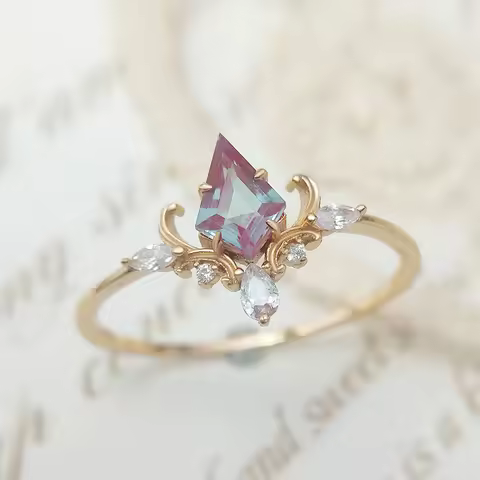 Rings for Women Alexandrite 925 Sterling Silver Gold Plated Vintage Fine Jewelry Luxury Bijoux Weddi