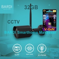 PPC BARDI Outdoor IP Camera CCTV Wifi Mic Speaker + 32 Gb Sandisk