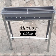 Galvalum Charcoal Grill 60x15x70cm Corn Satay Grill/ Free Bamboo Fan/