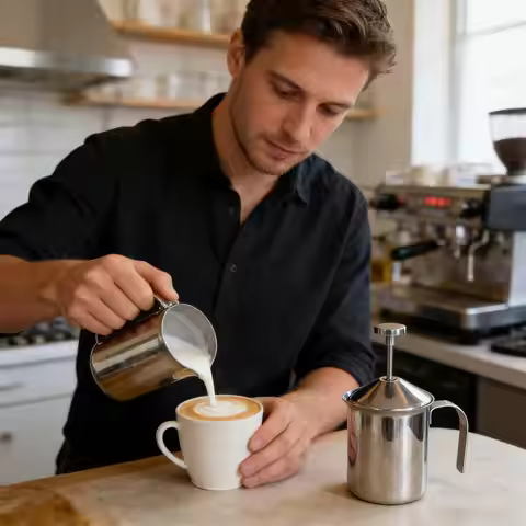 Manual Milk Frother Stainless Steel Foam Maker Milk Frothing Pitcher For Hot Chocolate Latte Espress