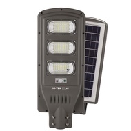 HI-TEK  โคมไฟถนนโซล่า LED 100W สีเทา แสงขาว