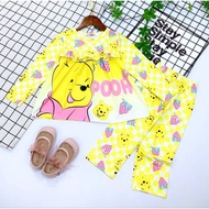 Pooh Cartoon Baju Tidur Budak Perempuan Kartun 3 tahun - 12 tahun