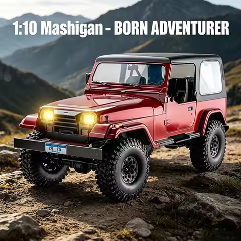 FMS ROCHOBBY 1:10 Mashigan RC Rock Crawler RS Red 4WD Remote Control Off-Road Vehicle Simulation Mod