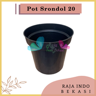 Pot Tinggi Srondol 20 Putih Hitam Coklat Merah Bata Terakota - Pot Tinggi Paket murah isi 1 lusin 6pcs 3pcs 1pcs satuan pot bunga plastik lusinan pot tanaman Pot Bibit Besar Mini Kecil Sedang Pot Srondol 20