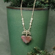 墜子 天然紫芋色 鹽源瑪瑙 如意造型雕刻 珍珠 925銀飾 項鍊 飾品