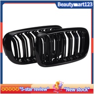 Front Kidney Grille Double Slat Sport Grill For X5 F15 X6 F16 X5M F85 X6M F86 2013-2019 (Gloss Black