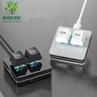 NAESV Copy Paste Keypad, Acrylic Mini Custom Mini 2 Key Keypad, Keypad Accessories Red Switch Type-c