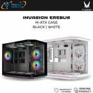 [ INVASION EREBUS M-ATX ] PC CASE WITH 6 ARGB FLASHLUX FAN (WHITE & BLACK)