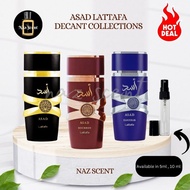 Asad Lattafa Decant Collections ( Asad / Asad Zanzibar / Asad Bourbon )