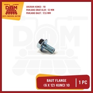 Flange bolt 6x12 Key 10 Per Pcs (PSP) Flang Nut Bolt HatRing 6 mm Length 12 mm Head Key 10