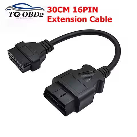 30cm 16PIN OBD2 Extension Cable OBD 2 16Pin Male to Female Extension Cable OBD-II 16 pin Connector A