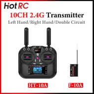 HotRC HT-10A Transmitter HT10A 2.4G 10CH Left / Right Hand Throttle Remote Control F10A Receiver For
