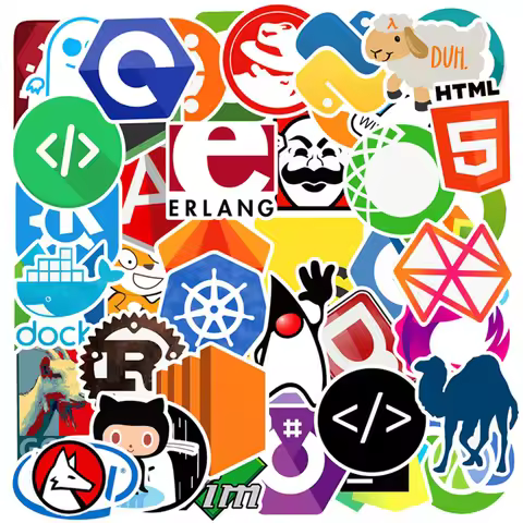 10/30/50/100PCS Programmer Geek Java Git Stickers Graffiti Icon for Skateboard Guitar Laptop Phone L