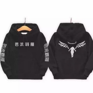 jaket anak tokyo revengers valhalla/sweater hoodie anak team valhalla - hitam xl