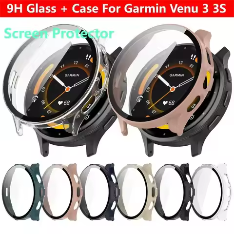 Glass Case Cover For Garmin Venu 3 3S Smart Watch Band Strap Protective Bumper Venu3 Venu3S Screen P