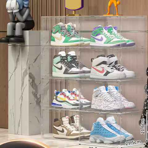 Plastic Transparent Shoe Cabinet Large Capacity Tall Entrance Shoe Cabinet Modern Simplify Organizad
