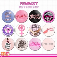 FEMINIST BUTTON PIN BADGE GIRL POWER WOMEN EMPOWERMENT BUTTON PIN BADGE 1.25"