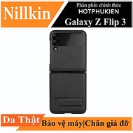 Case bao da chống sốc cho Samsung Galaxy Z Flip 3 trang bị chân chống giá đỡ điện thoại hiệu Nillkin