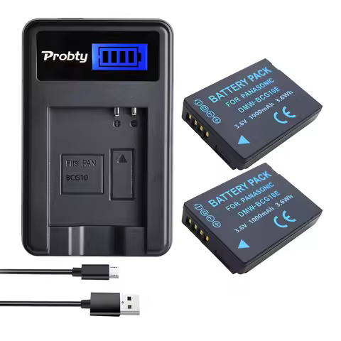 DMW-BCG10 BCG10 BCG10E Battery+LCD USB Charger for Panasonic Lumix DMC-3D1 DMC-TZ7 DMC-TZ8 DMC-TZ10 