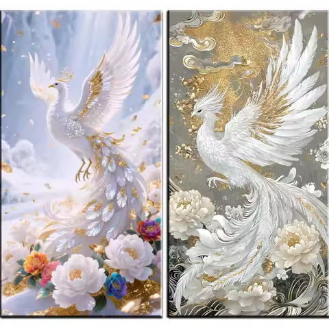 Diamond Painting Platinum Fire Phoenix Picture Full Square Round Diamond Painting Set DIY 5D Acrylic