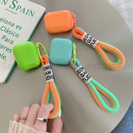 Simple Candy AirPods Case TPU Soft AirPods 1/2/3/Pro Anti-drop AirPods 3 Case With Fluorescent Lanya