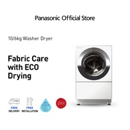 Panasonic NA-D106X1WS3 Made in Japan 10kg / 6kg Washer Dryer with ActiveFoam ECO Drying System and 34 mins Fast Wash