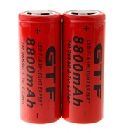 GTF 26650 8800mAh Lithium Battery Rechargeable Batteries 26650 8800mAh Battery for High Power Flashl
