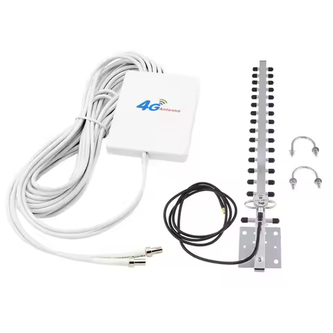 2.4Ghz Wifi Antenna 25Dbi Rp Sma Outdoor Wireless Yagi Antenna Directional & 4G LTE Antenna TS9 Conn