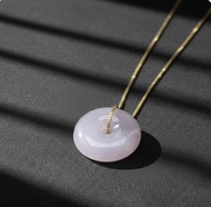 【願‧平安】冰種紫羅蘭平安扣項鍊 | 天然緬甸玉翡翠A貨 | 送禮