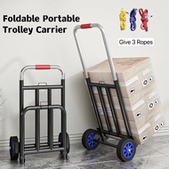 Foldable Trolley  Portable Trolley Carrier Heavy Duty Pull Rod Luggage Cart With Rubber Wheels Troli