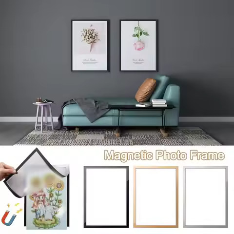 A3 A4 Magnetic Photo Frame Magnetic Display Board Self Adhesive Soft Picture Frames Document Canvas 