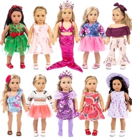18 Inch Doll Clothes Doll Accessories 10 Sets Fashion Doll Clothes and Accessories Fit for 18 inch G