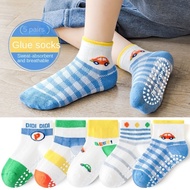 Children Floor Socks Summer Boys Socks Mesh Cotton Anti-Slip Dot Glue Socks Cartoon Trampoline Naughty Fort Boat Socks