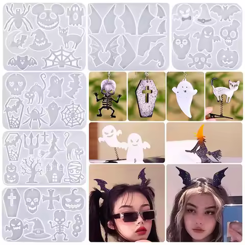 Halloween collection Earrings/hairpins DIY silicone molds, ghosts/mummies/pumpkins and other shapes,