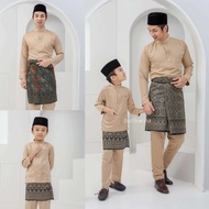 BAJU MELAYU AYAH DAN ANAK WARNA NUDE COKLAT CAIR