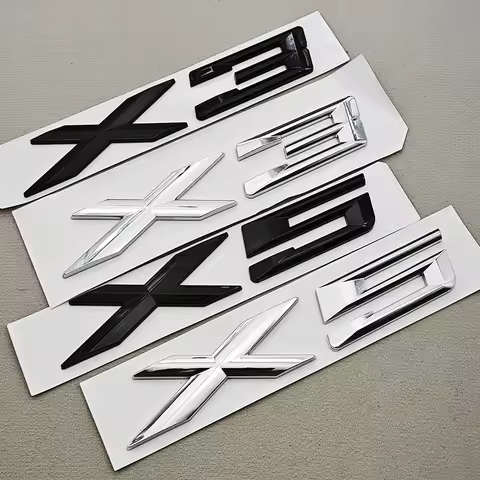 3D ABS Chrome Black Car Letter Rear Trunk Logo X3 X5 Stickr Badge Decal For BMW X3 X5 F25 E83 XDRIVE