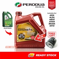 Free Shipping Perodua SAE 0W-20 0W20 Fully Synthetic Engine Oil 3L 3.5L 4L Minyak Enjin Minyak Hitam Axia Bezza Myvi