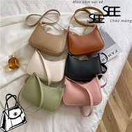 SINSIN Underarm Bag Women  Retro PU Leather