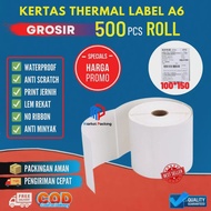 Kertas Thermal Label Sticker 500Pcs Ukuran A6 100x150