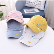 Kindergarten. Boys' and Girls' Baseball Caps with Full Dino Embroidery, Lots of 4.8