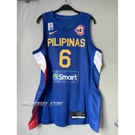 【Heat-pressed】New Original 2023 Gilas Pilipinas Jerseys 6# Jordan Clarkson Jersey  Blue