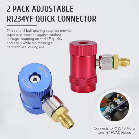 Freon R1234yf Auto Car Quick Coupler Connector Air Conditioning Refrigerant Adjustable AC Manifold G